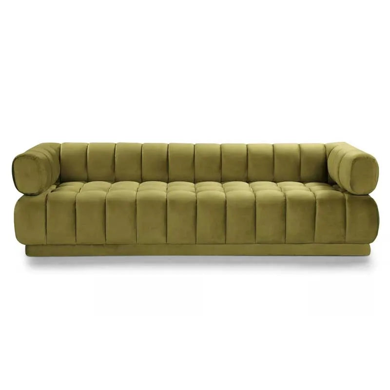 Modern tufted sofa in velvet