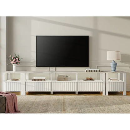 WAMPAT TV Stand for TVs , White Modern Entertainment Center for 55-115 inch TV Console Table, Media TV Cabinet