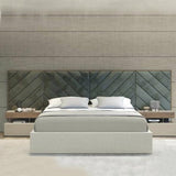 WallPanel Headboard Bed With Cross Lines Tufted