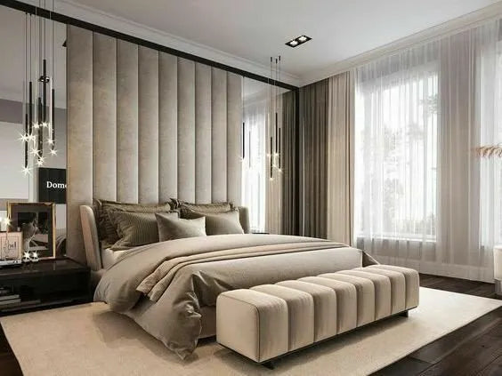 Channel Tufted Wall Panel Headboard Bed – Customizable Elegance for Any Space