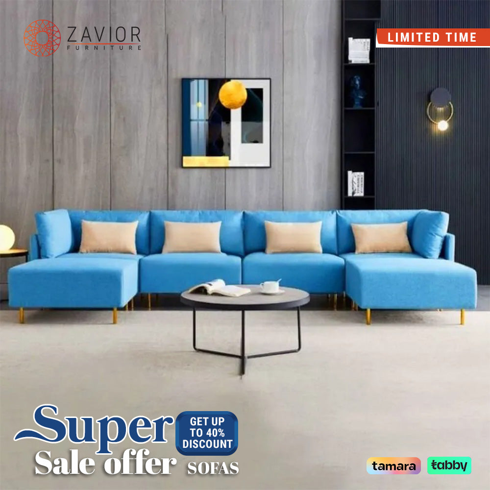Wide Linen Symmetrical Modular Sofa in Velvet – Timeless Comfort Meets Modern Style