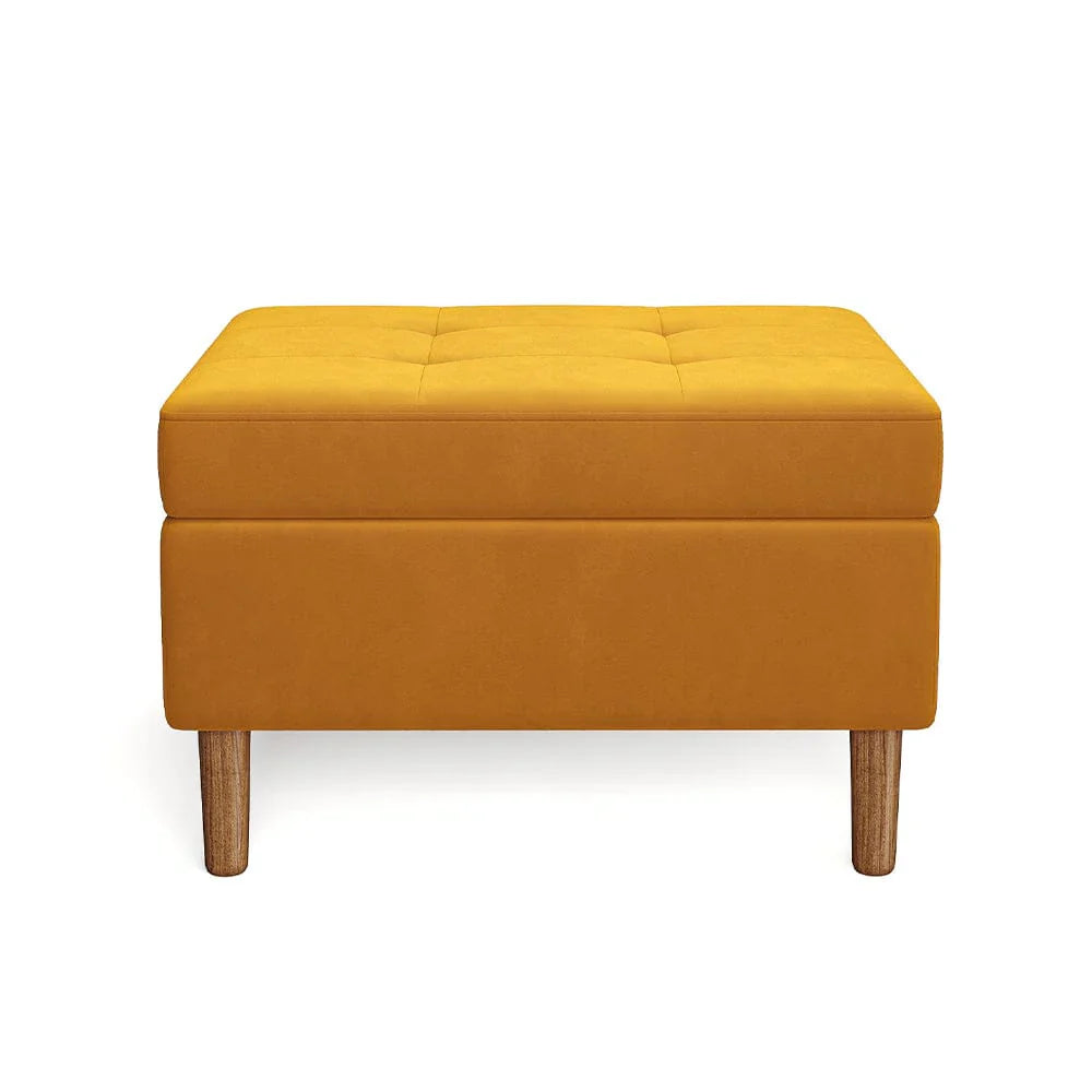 Velvet Tufted Rectangle Ottoman with Storage