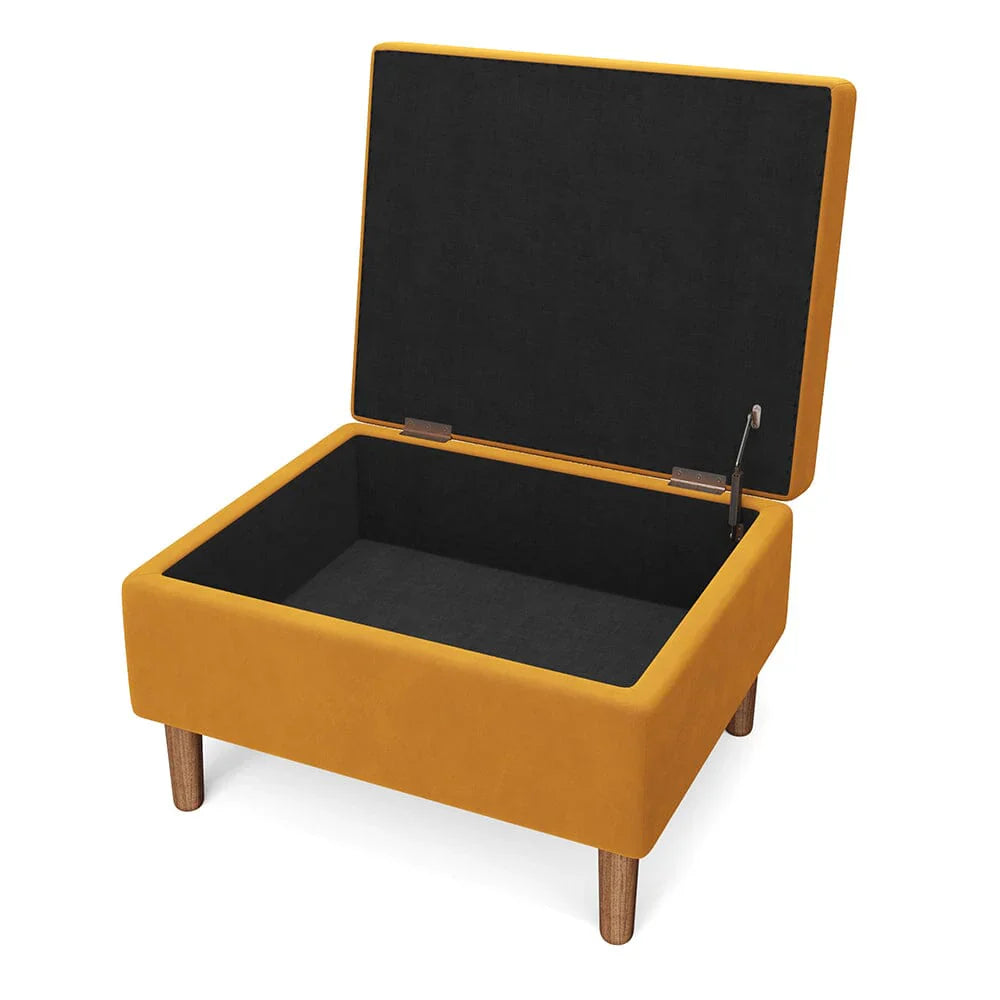 Velvet Tufted Rectangle Ottoman with Storage