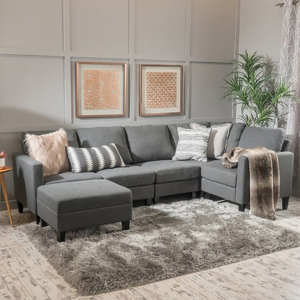Zahra 6-piece Sofa Sectional with Ottoman for Dubai Homes