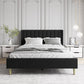 Alazyhome Upholstered Platform Bed Frame with Wingback Headboard