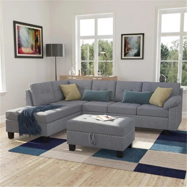 Modular Sectional Sofa with Chaise Lounge and Ottoman