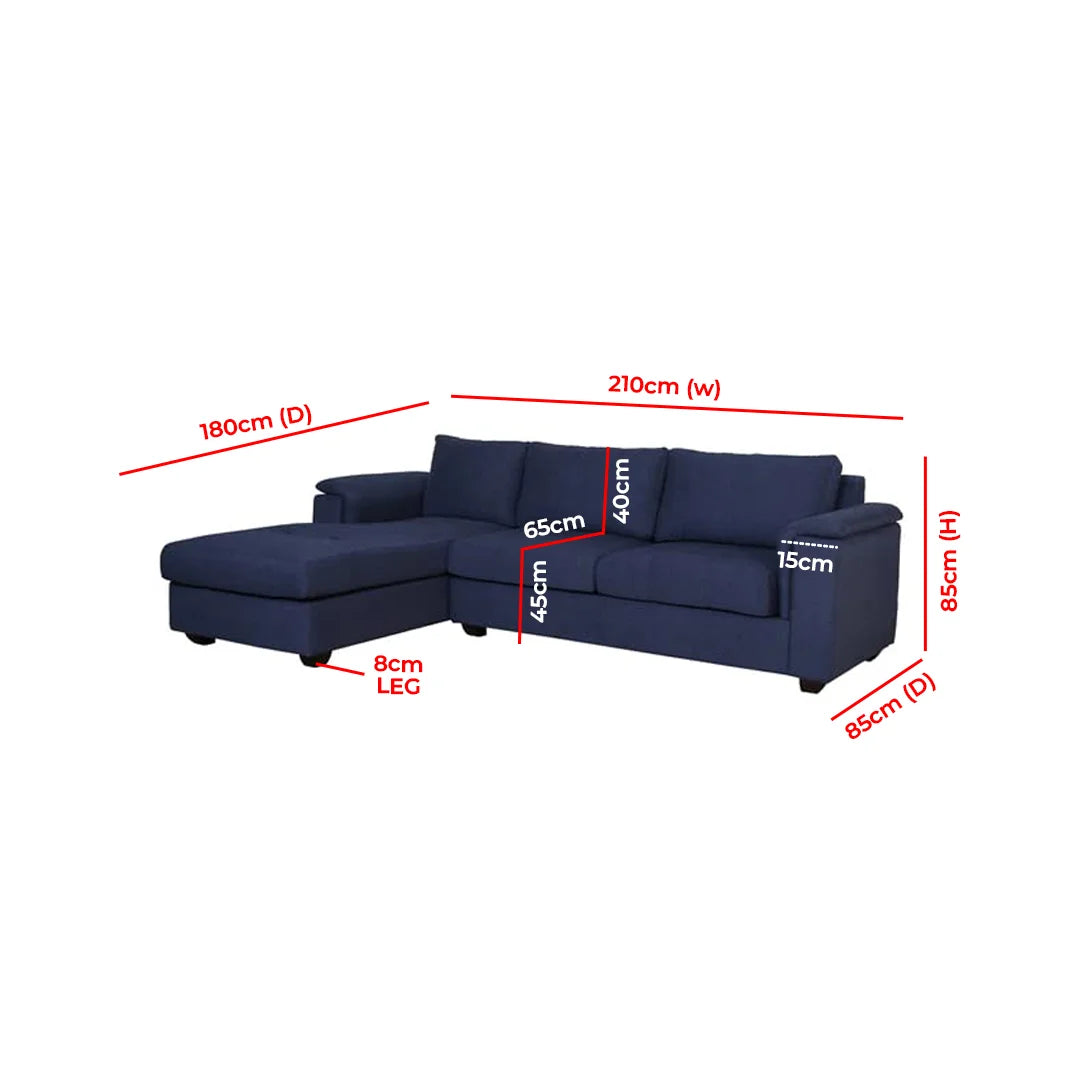 Andres RHS 3 Seater Sofa with Lounger in Dubai - Stylish & Comfortable