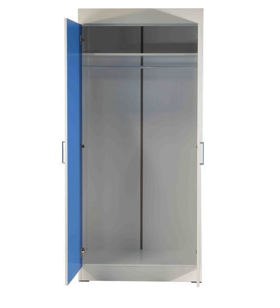 Aqua Splash 2 Door Wardrobe in White &amp; Blue Finish