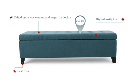Mission Tufted Fabric Storage Ottoman Bench by Christopher Knight Home