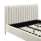 Angela Channel Tufted Velvet Bed in Grey