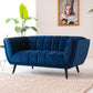 Flared Arm Tufted Velvet 3 Seater Sofa
