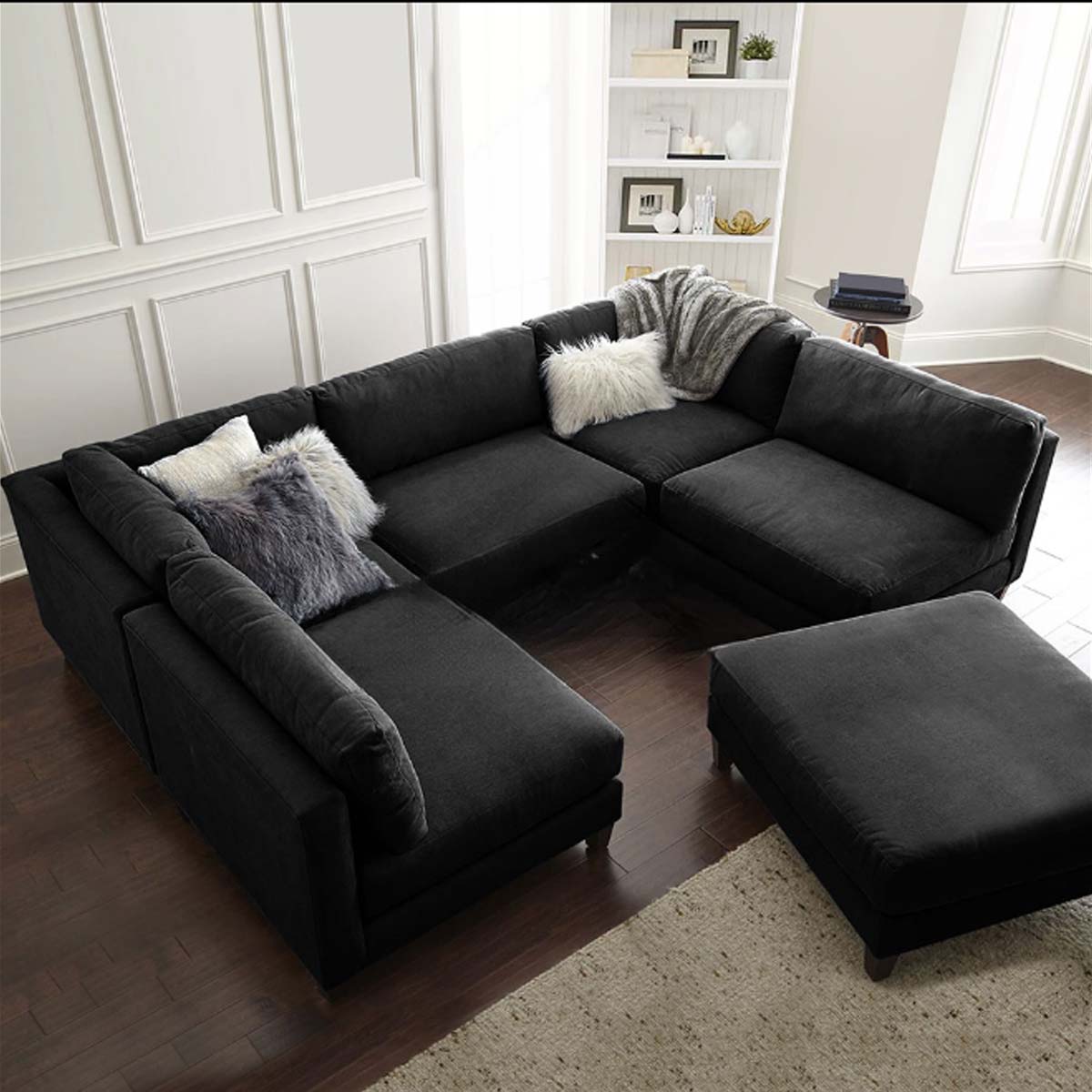 Luxurious 6-Piece Modular Sectional Sofa with Ottoman – Comfortable, Customizable & Stylish for Your Living Room
