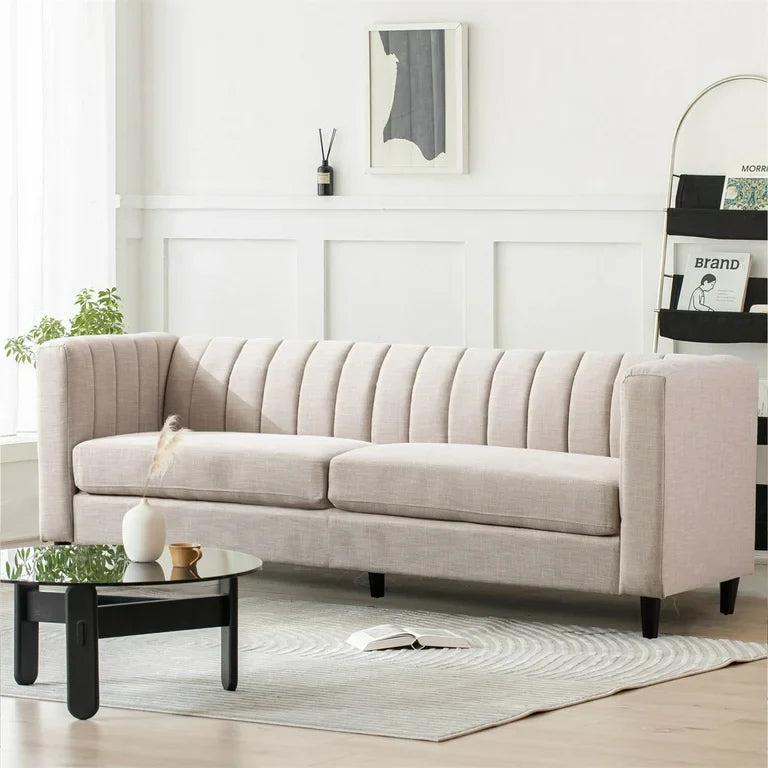 Contemporary Channel Stitched 3 Seater Sofa