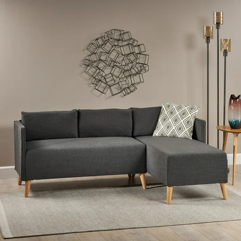 Augustus Mid-century Modern Fabric Chaise Sectional