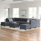 Velvet Grey Modular Sectional Sofa with Ottoman | Zavior Furniture UAE