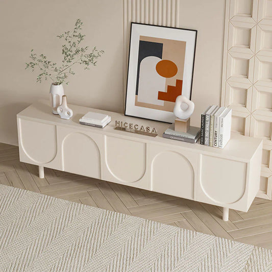 Minimalist TV Stand with Arch Cabinets for TVs Up to 78"