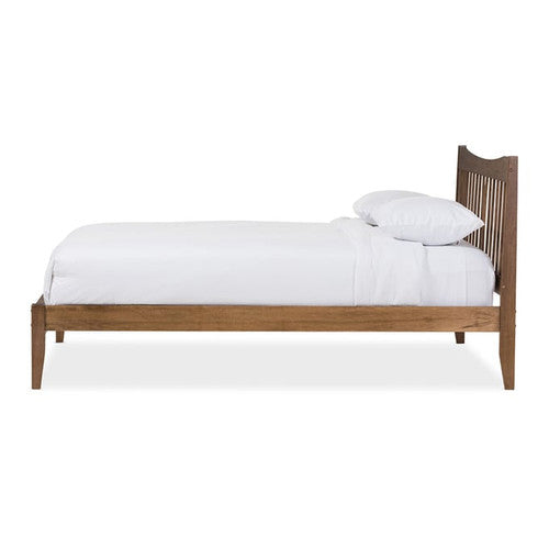 Mid-Century Modern Solid Walnut Platform Bed