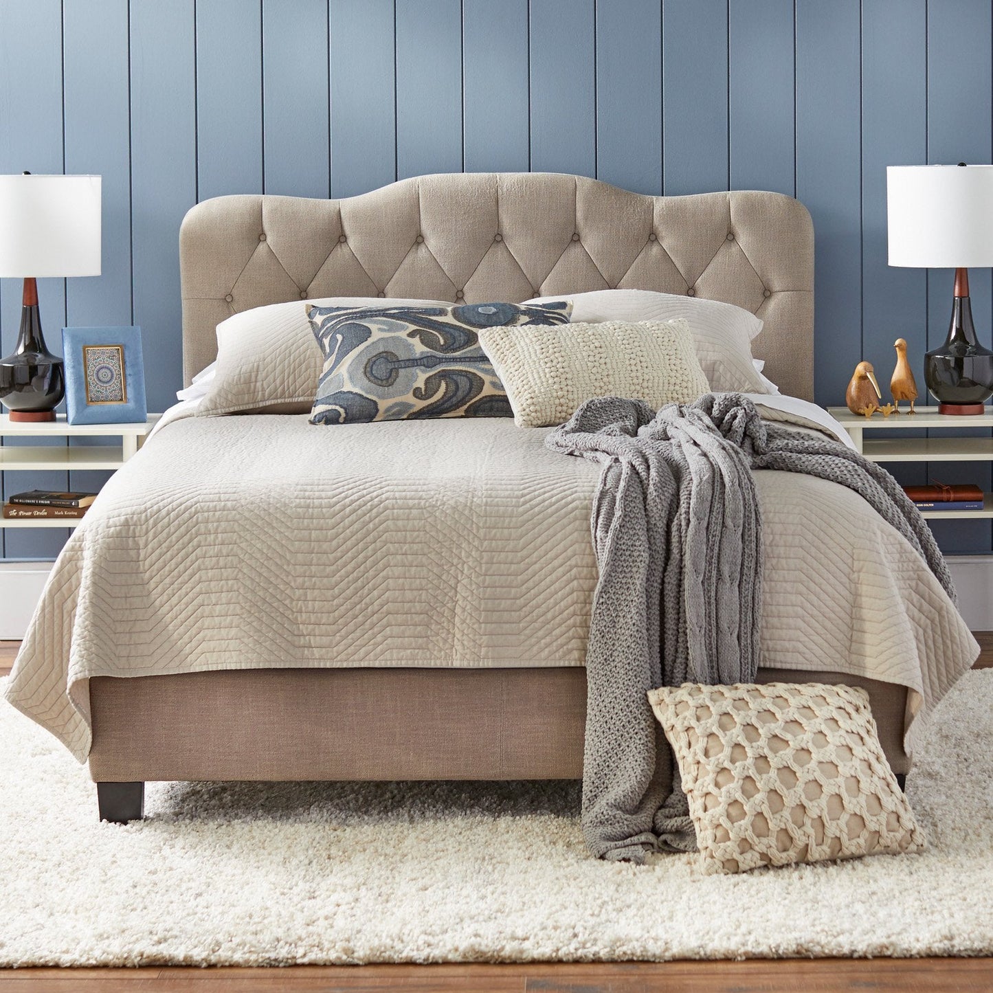 Simple Living Tessa Upholstered Queen Bed