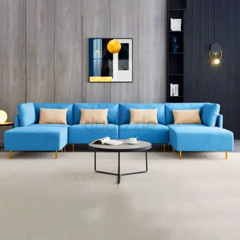 Wide Linen Symmetrical Modular Sofa in Velvet – Timeless Comfort Meets Modern Style