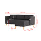 Augustus Mid-century Modern Fabric Chaise Sectional