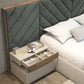 WallPanel Headboard Bed With Cross Lines Tufted