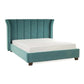 Curved Headboard Bed Velvet Upholstered
