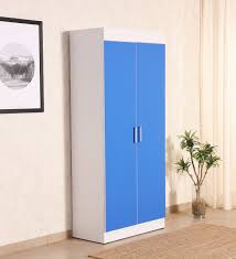 Aqua Splash 2 Door Wardrobe in White &amp; Blue Finish