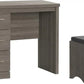 Grey 3 Drawers Dressing Table with Stool