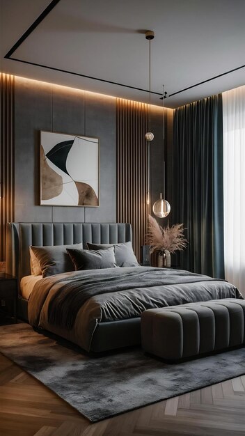 Channel Tufted Wall Panel Headboard Bed – Customizable Elegance for Any Space
