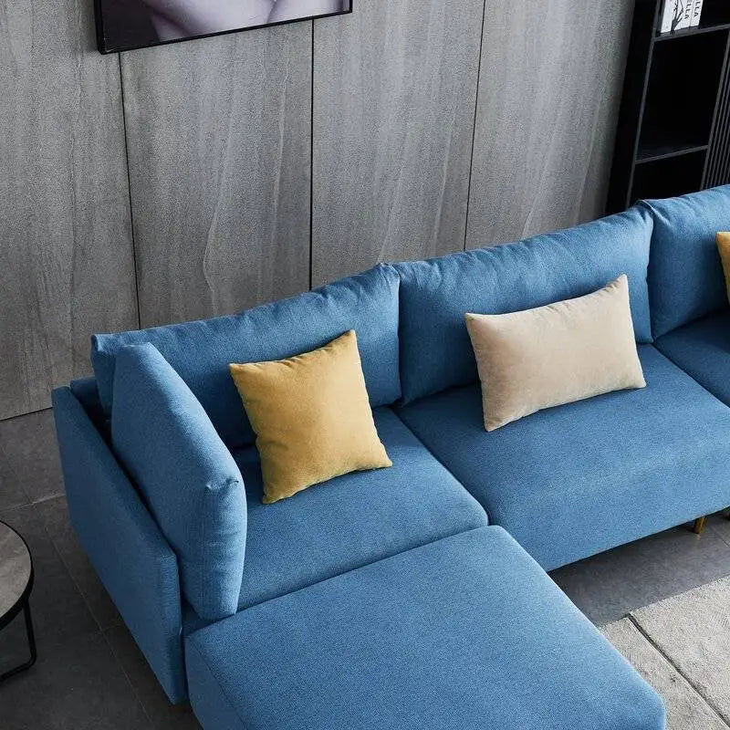 Wide Linen Symmetrical Modular Sofa in Velvet – Timeless Comfort Meets Modern Style