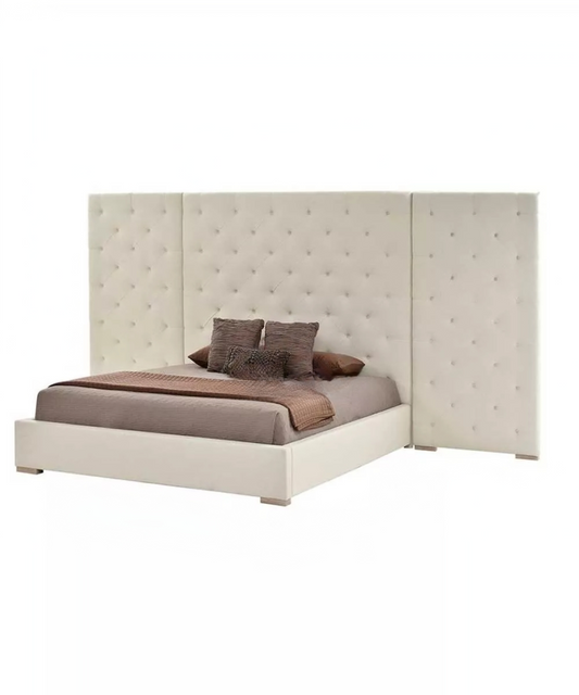 Modern Glamorous Wall Panel Bed Dubai – Charcoal Upholstered Elegance