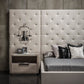 Modern Glamorous Wall Panel Bed Dubai – Charcoal Upholstered Elegance