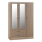 Nevada White Drawer Wardrobe With Mirror