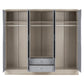 6 Door Wooden Wardrobe with Mirror