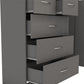 Zaviour Grey 5 Drawer Compact Wardrobe