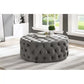 Velvet Tufted Round Cocktail Ottoman