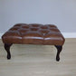 Queen Anne Ottoman in Faux Leather