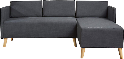 Augustus Mid-century Modern Fabric Chaise Sectional
