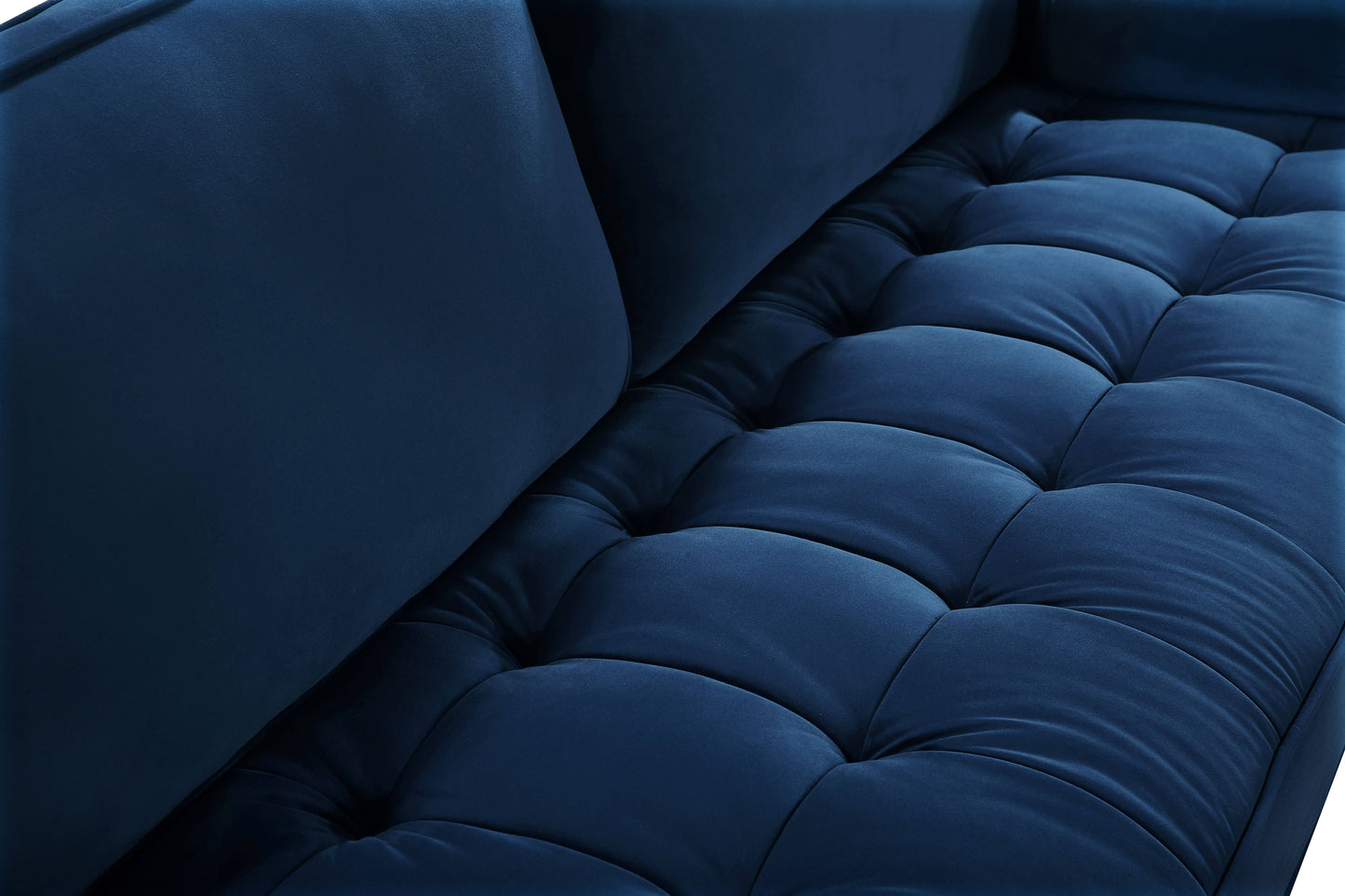 Velvet fabric contemporary tufted sofa