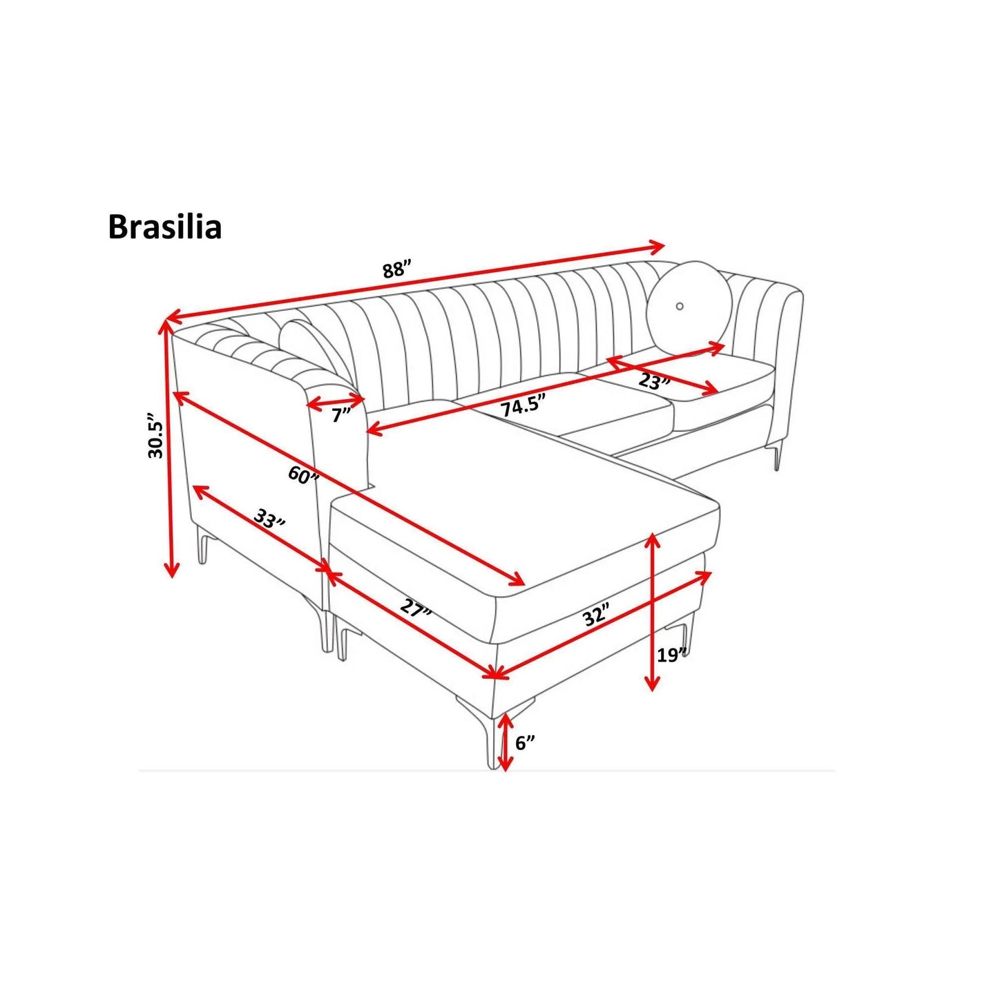 Transform Your Living Space with the Luxurious Cargill Wide Velvet Modular Sofa & Chaise – 7