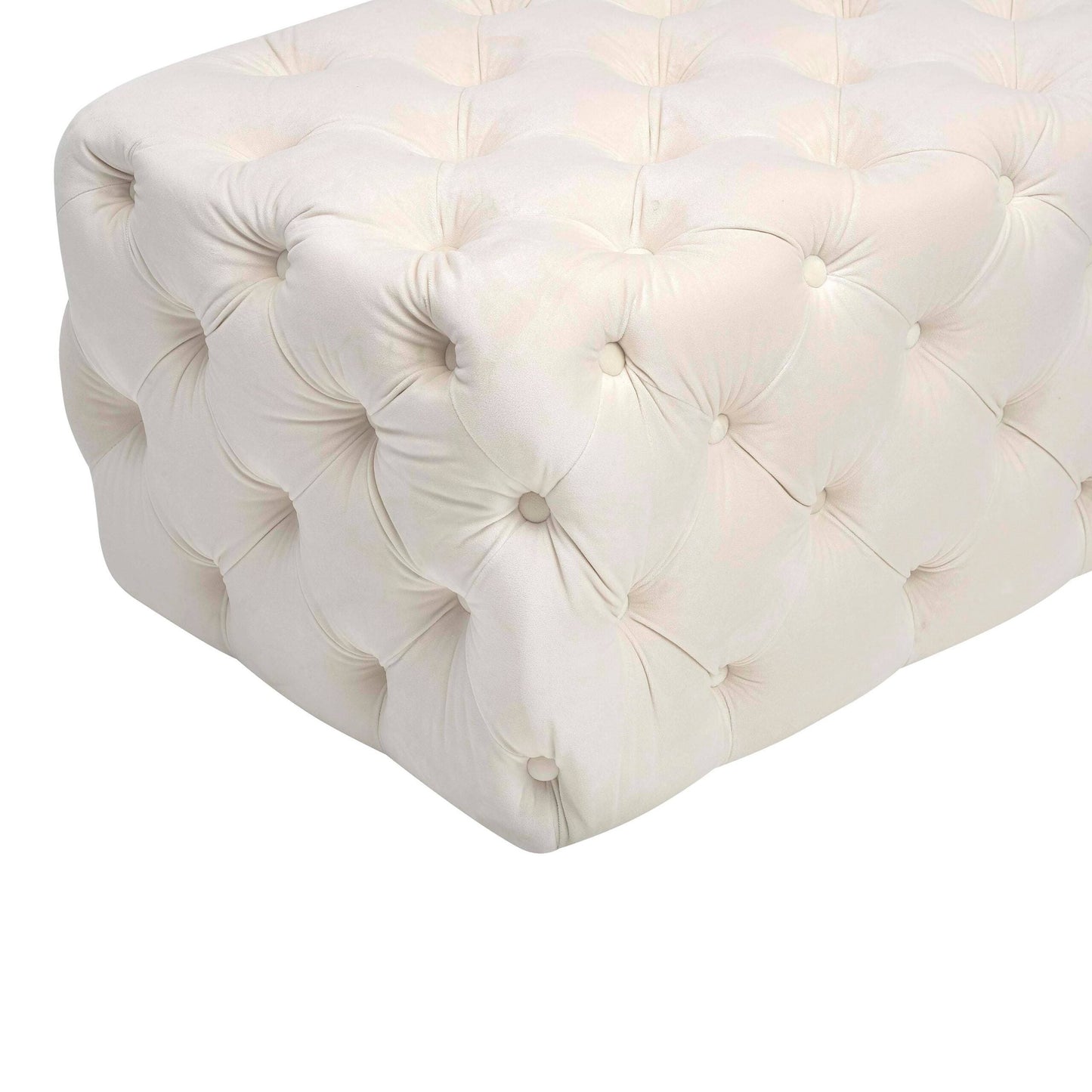 Jumbo Velvet Deep-tufted Ottoman
