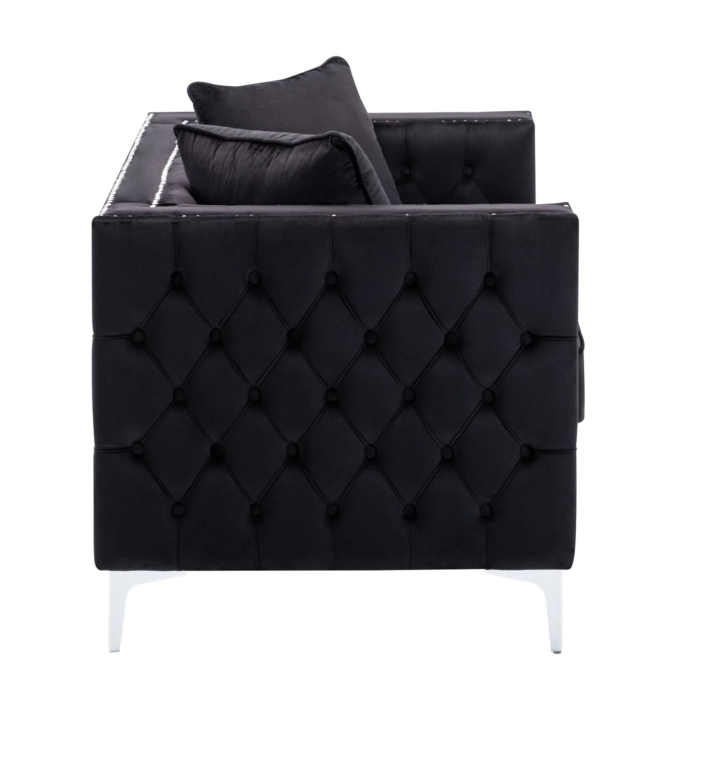 Silver Orchid Winters Velvet Loveseat