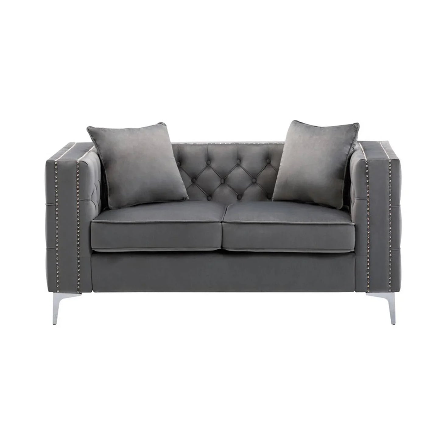 Silver Orchid Winters Velvet Loveseat
