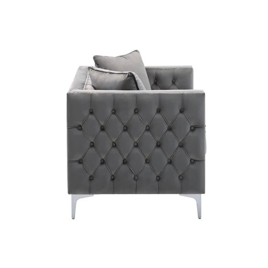 Silver Orchid Winters Velvet Loveseat