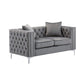Silver Orchid Winters Velvet Loveseat