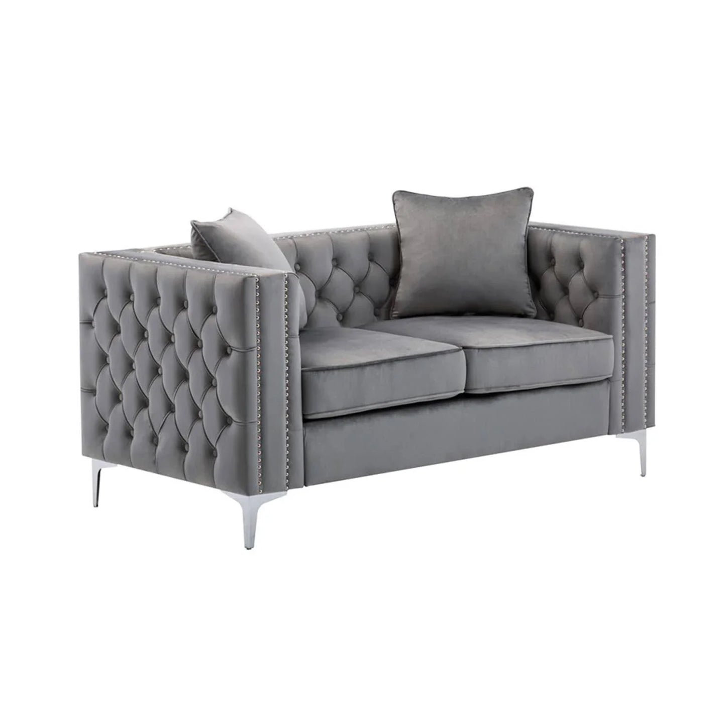 Silver Orchid Winters Velvet Loveseat