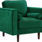 Velvet fabric contemporary tufted sofa