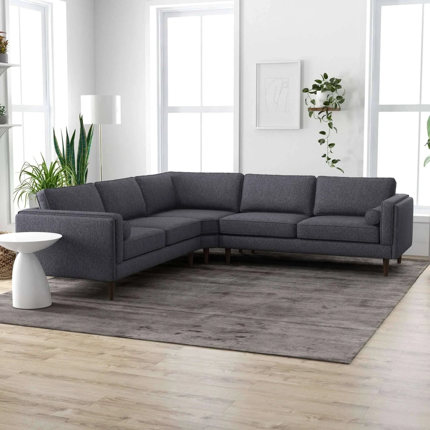 Symmetrical Corner Velvet Sectional Sofa - Stylish and Comfortable 3-Piece Design