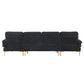 U-Shaped 4-Seat Indoor Modular Sofa in Blue-Green Chenille - Dubai's Perfect Lounge Addition