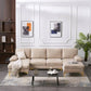 U-Shaped 4-Seat Indoor Modular Sofa in Blue-Green Chenille - Dubai's Perfect Lounge Addition
